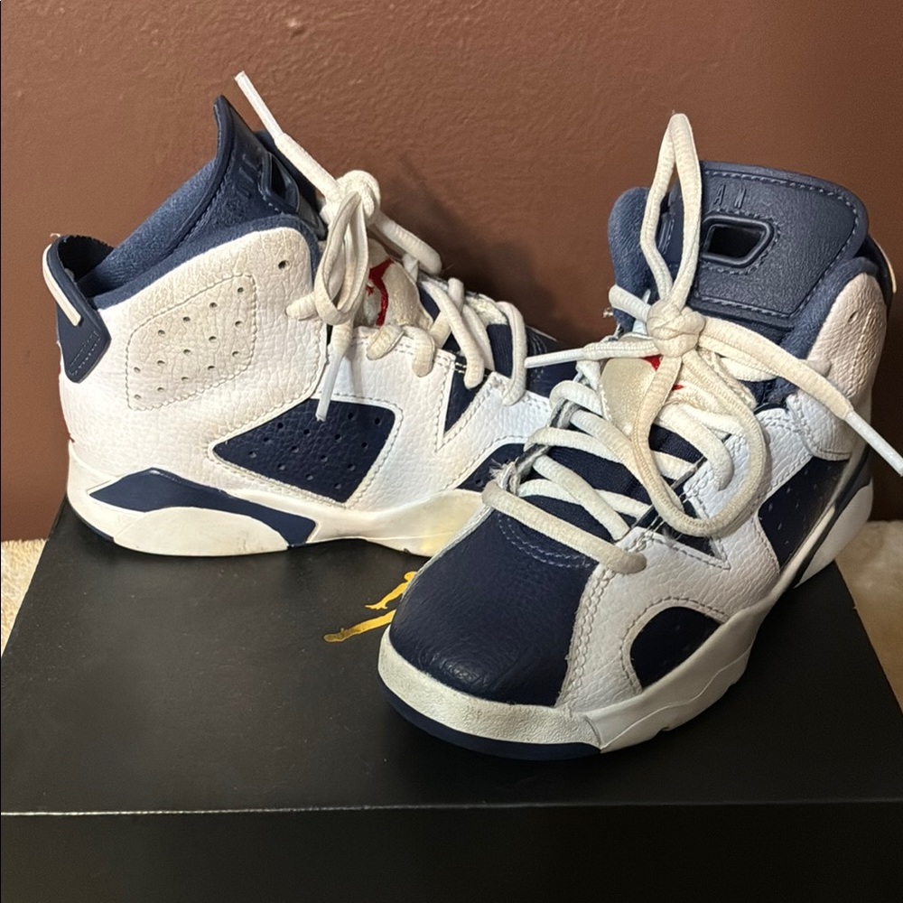 Jordan Kids Navy and White Sneakers